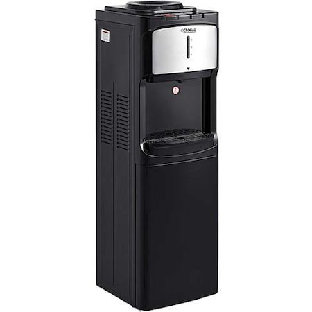Global Industrial Tri-Temp Top Load Water Dispenser, Black with Stainless 670437